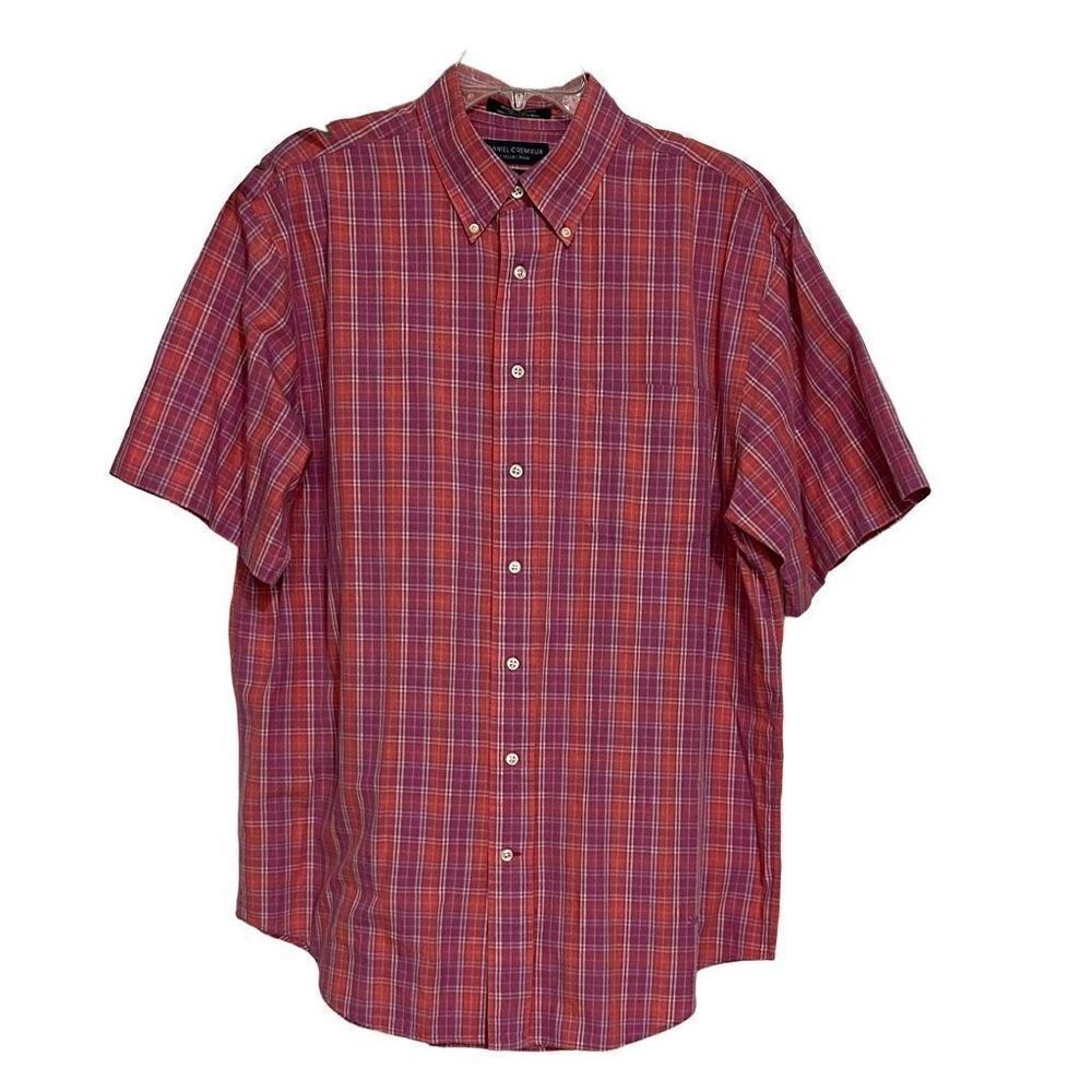 Daniel Cremieux Collection Men's Large Collared Button-Down Plaid Shirt